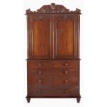 A VICTORIAN MAHOGANY LINEN PRESS