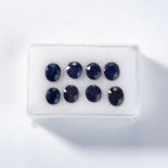 A COLLECTION OF EIGHT UNMOUNTED OVAL MIXED-CUT SAPPHIRES
