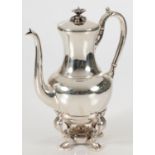 A DUTCH SILVER COFFEE POT ON STAND, J.M. VAN KEMPEN EN ZOON, VOORSCHOTEN, 1875