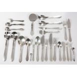 A PART SET OF SILVER CONTINENTAL ANTIK PATTERN CUTLERY, DESIGNED IN 1906 BY GEORG JENSEN Comprising: