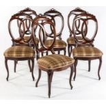 A SET OF SIX MAHOGANY BUSTLE-BACKED CHAIRS, MANUFACTURED BY PIERRE CRONJE