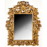 A GILT WOOD MIRROR, 19TH CENTURY