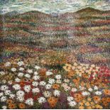 ESIAS BOSCH (SOUTH AFRICAN 1923 - 2010): 'NAMAQUALAND IN FLOWER' WALL TILE