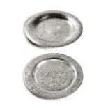 AN INDIAN SILVER PLATE