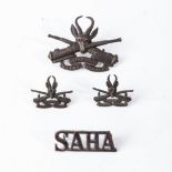 A COLLECTION OF FIVE WWI SOUTH AFRICAN HEAVY ARTILLERY BADGES, 1915 - 1919