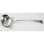 A GEORGE III SILVER OLD ENGLISH PATTERN LADLE, RICHARD CROSSLEY, LONDON, 1796