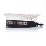 A FALKLANDS WAR H.M.S. HERMES SAILOR'S CAP HMS HERMES was the aircraft carrier that went to the