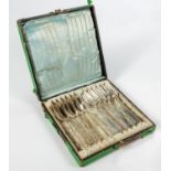 A CASED SET OF DUTCH SILVER HANOVERIAN PATTERN FLATWARE, MAKER'S MARK RUBBED, 1902