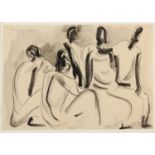 Irma Stern (South African 1894-1966) FIVE FIGURES signed and dated 1942 charcoal on paper