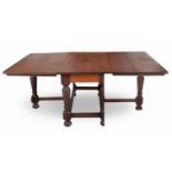 A CAPE TEAK AND YELLOWWOOD GATELEG TABLE, 20TH CENTURY