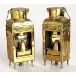 A PAIR OF BRASS HAND LANTERNS, 1913