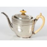 A GEORGE III SILVER TEAPOT, THOMAS ROBINS, LONDON, 180