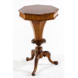 A VICTORIAN WALNUT SEWING TABLE