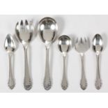 A PART SET OF SILVER LILY OF THE VALLEY PATTERN FLATWARE, DESIGNED BY GEORG JENSEN IN 1913