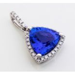 A TANZANITE AND DIAMOND PENDANT, AYANDA