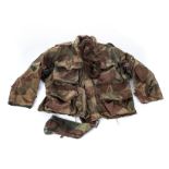 A BELGIAN CONGO CAMO PARATROOPER JUMP JACKET AND SCARF With camo neck scrim, scarf found in the