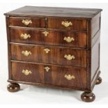 AN OAK AND DEAL CHEST-OF-DRAWERS, 18TH CENTURY