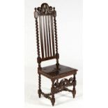 AN OAK SIDE CHAIR, 19TH CENTURY