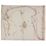 MANUSCRIPT MAP OF FALSE BAY (BAY FALSO), 18TH CENTURY