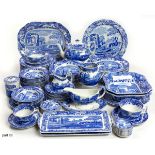 AN ASSEMBLED SPODE BLUE 'ITALIAN' PATTERN PART DINNER SERVICE