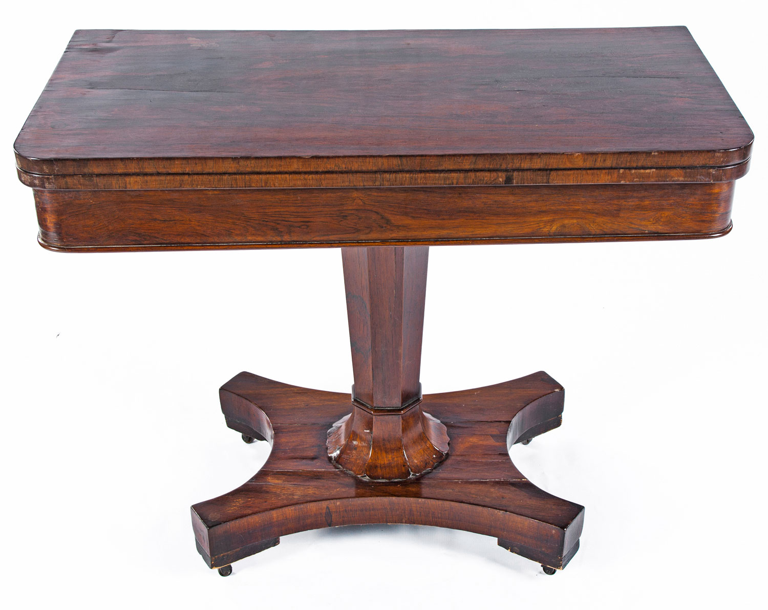 A WILLIAM IV MAHOGANY CARD TABLE