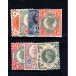 GREAT BRITAIN **/* 1887-1892 Jubilee issue. 1/2d, 2d, 2 1/2d, 4 1/2d (2 shades), 5d and 1/-. Mint