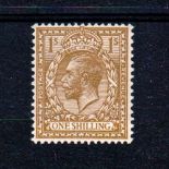 GREAT BRITAIN ** 1924 King George V 1/- bistre-brown. Watermark inverted. Unmounted mint. Full o.