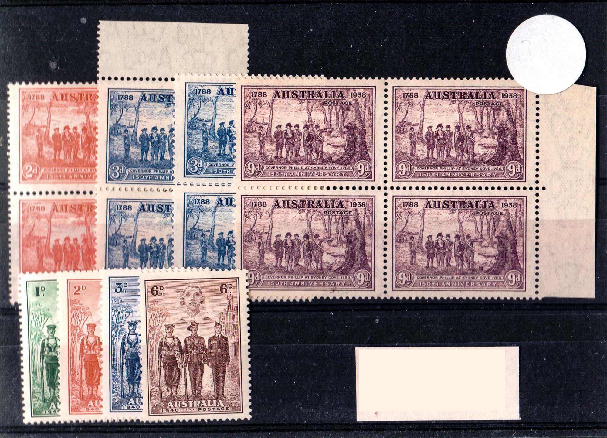 AUSTRALIA ** 1937 150th. Anniversary of New South Wales. Blocks of 4 (3d two vertical pairs). Also