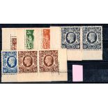 GREAT BRITAIN ** 1939-1948 King George VI 2/6 to £1. Corner marginal pairs. Unmounted mint. Full o.