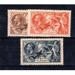 GREAT BRITAIN * 1934 Re-engraved Sea Horses. Set of 3. Lightly mounted mint. Large part o.g. SG