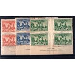 AUSTRALIA ** 1936 Centenary of South Australia set of 3 interpanneau Ash Imprint blocks of 4, hinged