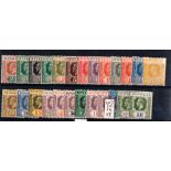 SEYCHELLES */** 1921-1932 King George V set of 24 plus 1r dull purple & red Die II. Mint large