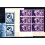 GREAT BRITAIN ** 1951 2/6 to £ 1. Two sets of 4. Unmounted mint. Full o.g. SG 509-512. Cat £ 200
