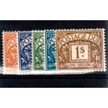 GREAT BRITAIN ** 1951-1952 Postage Dues set of 5. Unmounted mint. Full o.g. SG D35-D39. Cat £ 75