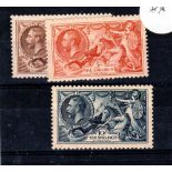 GREAT BRITAIN ** 1934 Re-engraved Sea Horses. Set of 3. Fine unmounted mint. Large part o.g. SG