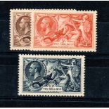 GREAT BRITAIN * 1934 Re-engraved Sea Horses. Set of 3. Lightly mounted mint. Large part o.g. SG