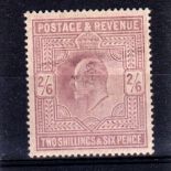 GREAT BRITAIN * 1905 King Edward VII 2/6 pale dull purple. Faint trace of hinging. Full o.g. SG 261.