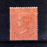 GREAT BRITAIN ** 1870 Surface-printed 4d deep vermilion. Plate 12. Very fine unmounted mint. Full