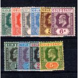 GOLD COAST ** 1907-1913 King Edward VII set of 10. Original gum. SG 59-68. Cat £ 200