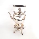A DUTCH SILVER KETTLE-ON-STAND, DEN HAAG, 1891 The ovoid body beneath a wooden swing handle, the