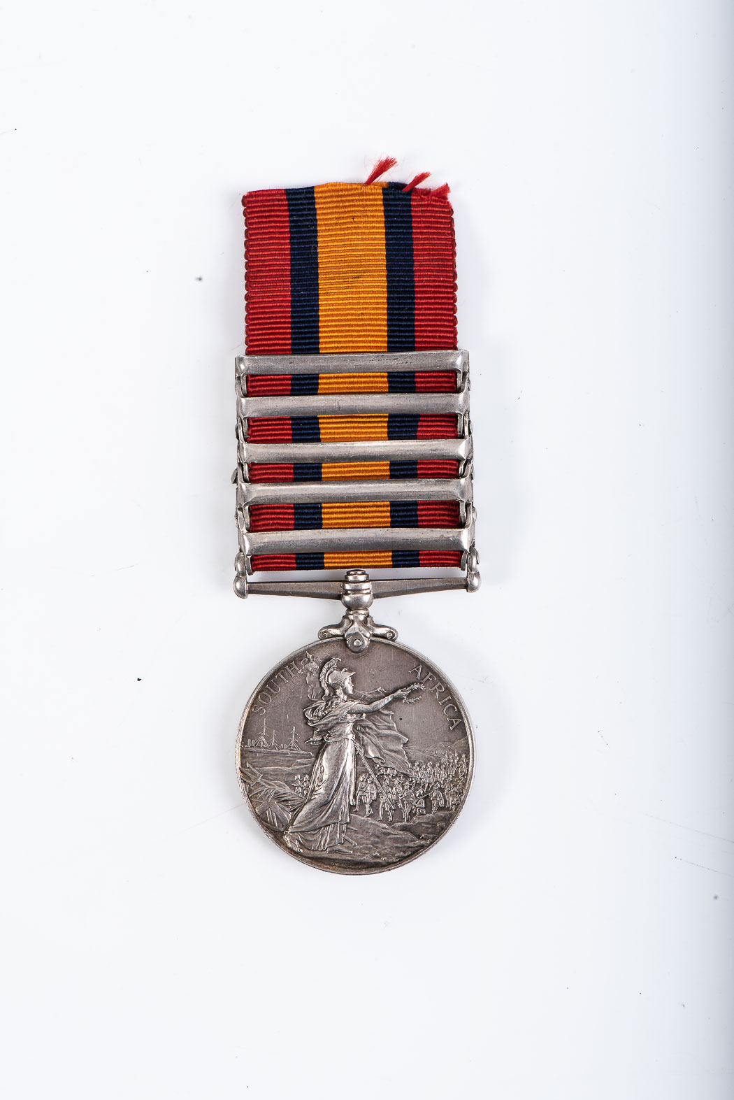 BOER WAR QUEENS SOUTH AFRICA MEDAL WITH 5 CLASPS Boer War Queens South Africa medal with five - Image 2 of 3