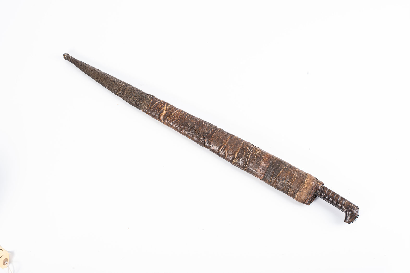 OTTOMAN BICHAQ SWORD A 19th Century Ottoman Bichaq, with 53cm yataghan steel blade. Carved wooden