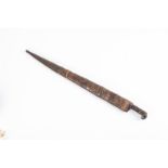 OTTOMAN BICHAQ SWORD A 19th Century Ottoman Bichaq, with 53cm yataghan steel blade. Carved wooden