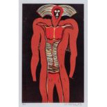 Cecil Edwin Frans Skotnes (South African 1926-2009) SHAKA THE GOD (1) woodcut, signed, dated 73