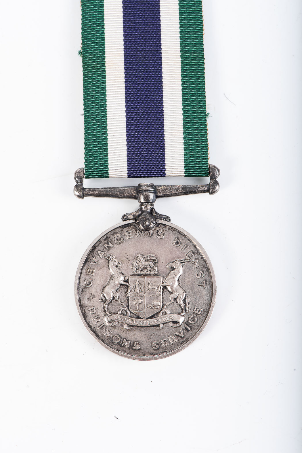 SOUTH AFRICAN FAITHFUL SERVICE PRISON MEDAL No. 2609 Warden J.J. SWART. Instituted 1965. Full size