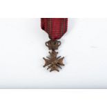 BELGIUM CROIX DE GUERRE MINIATURE Complete with ribbon