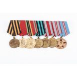 WWII RUSSIAN MEDAL GROUP MOUNTED FOR WEAR Soviet Victory over Germany, Capture of Kiev medal