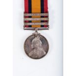 BOER WAR QUEENS SOUTH AFRICA MEDAL WITH 3 CLASPS Boer War Queens South Africa medal with three