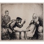 John Henry Amshewitz (South African 1882-1942) THE FORTUNE TELLER etching, signed and titled in