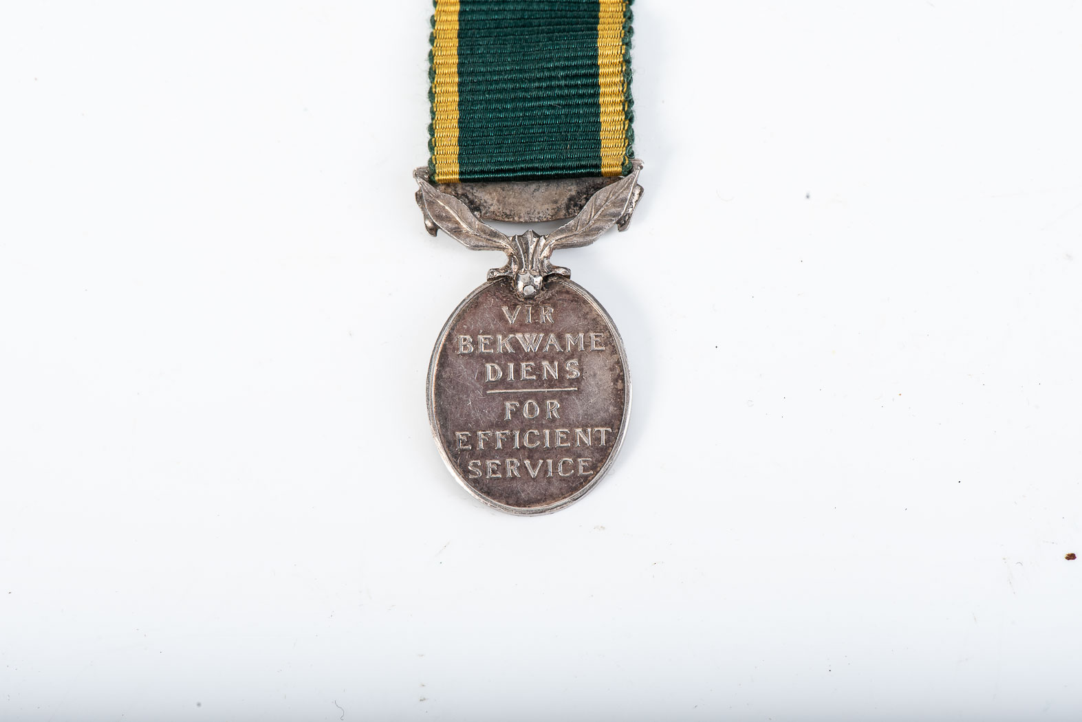 SOUTH AFRICAN EFFICIENCY MEDAL MINIATURE George VI. Complete with ribbon - Image 2 of 2